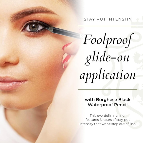 New! Borghese WATERPROOF Eyeliner Pencil + SHARPENER in BLACK - Picture 7 of 7